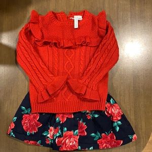 Janie and Jack sweater and skirt outfit